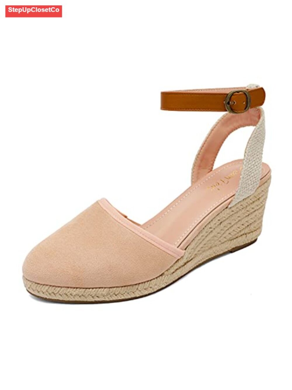 Closed Toe Espadrille Wedge Sandals Ankle Strap Comfort